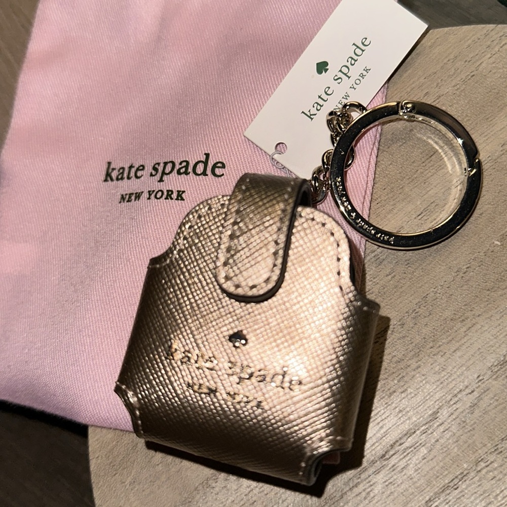 Kate Spade Metallic Saffia Leather AirPods Case - Picture 9 of 12